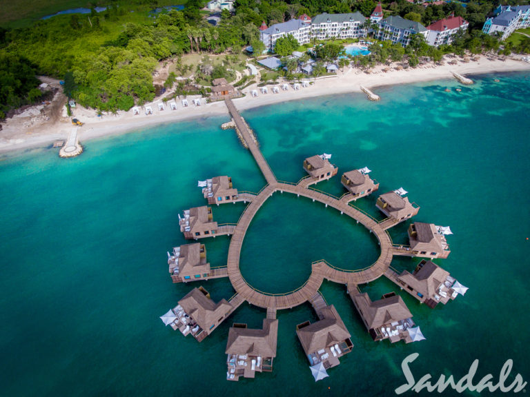 A Heart Shaped Wooden Deck in the Middle of the Sea