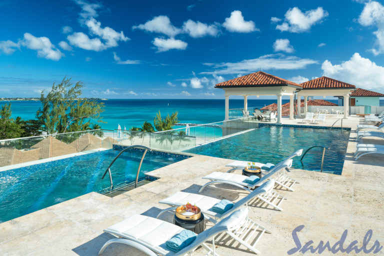 A Terrace Pool With Lounge Chairs