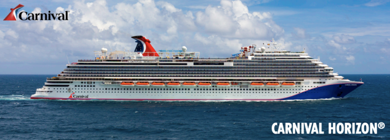 Carnival Horizon Ship Side View in Water